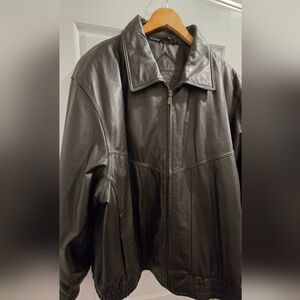 Men’s Roundtree and Yorke Black Leather Jacket Size 2X